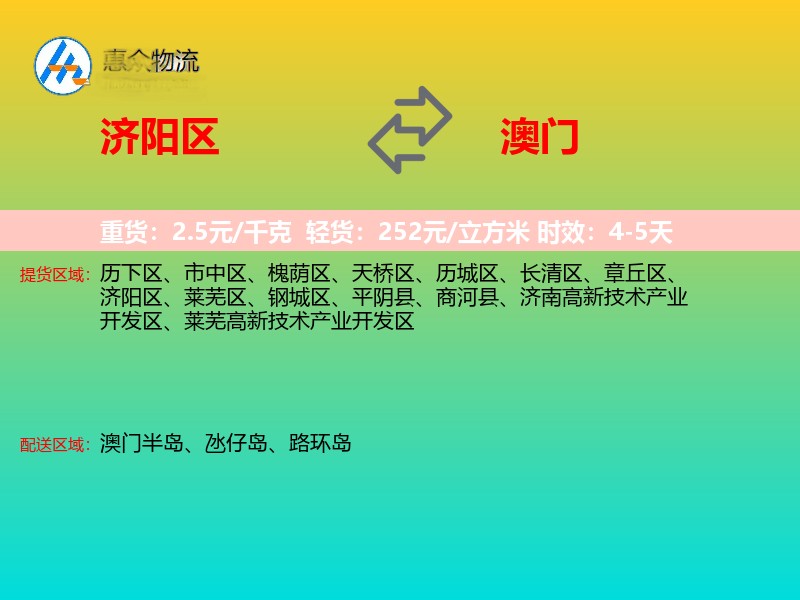 济阳区到澳门长途搬家