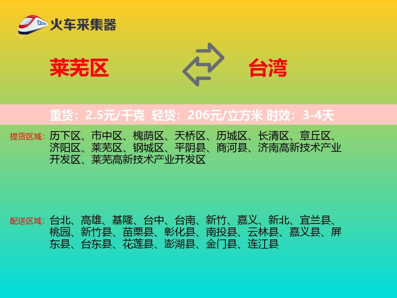 莱芜区到台湾长途搬家