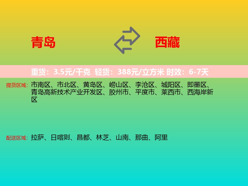 青岛到西藏长途搬家