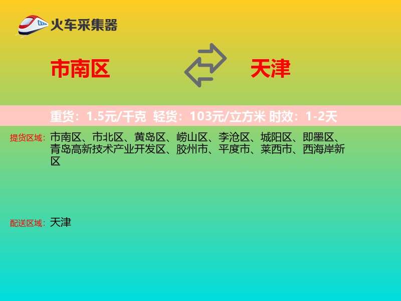 市南区到天津物流专线