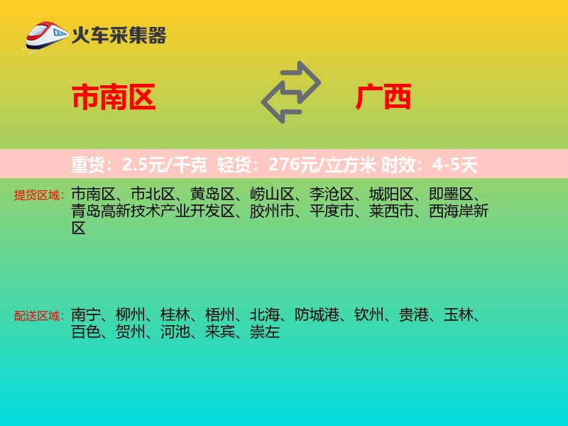 市南区到广西长途搬家