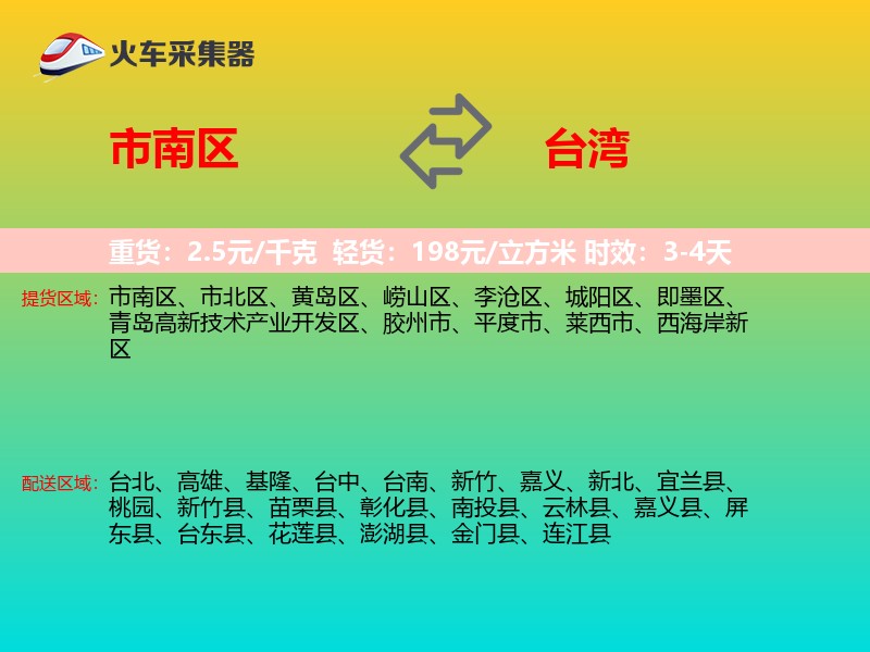 市南区到台湾长途搬家