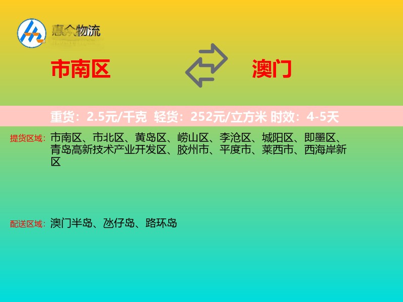 市南区到澳门长途搬家