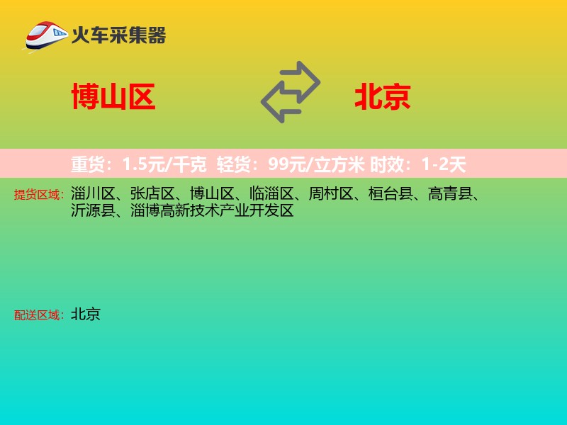 博山区到北京物流专线