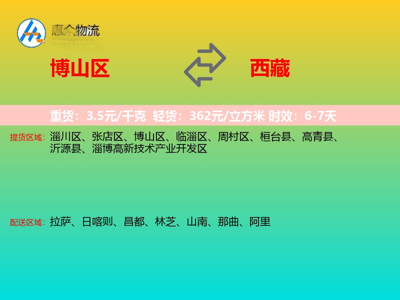 博山区到西藏物流专线