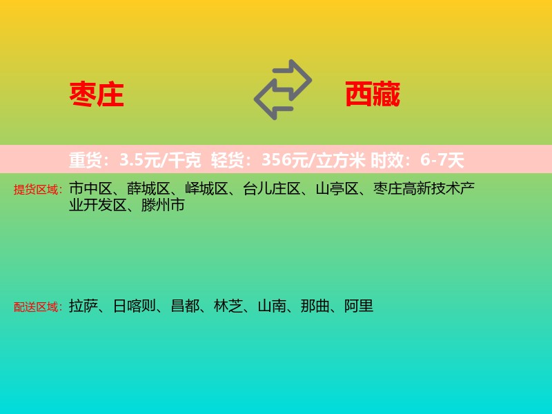 枣庄到西藏长途搬家