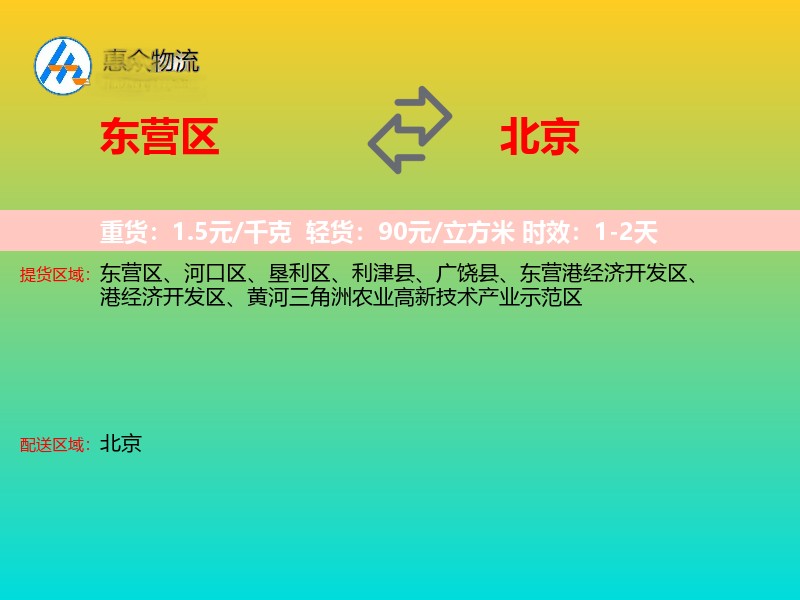 东营区到北京长途搬家