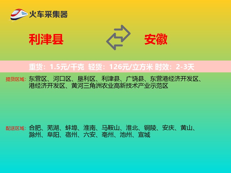 利津县到安徽物流专线