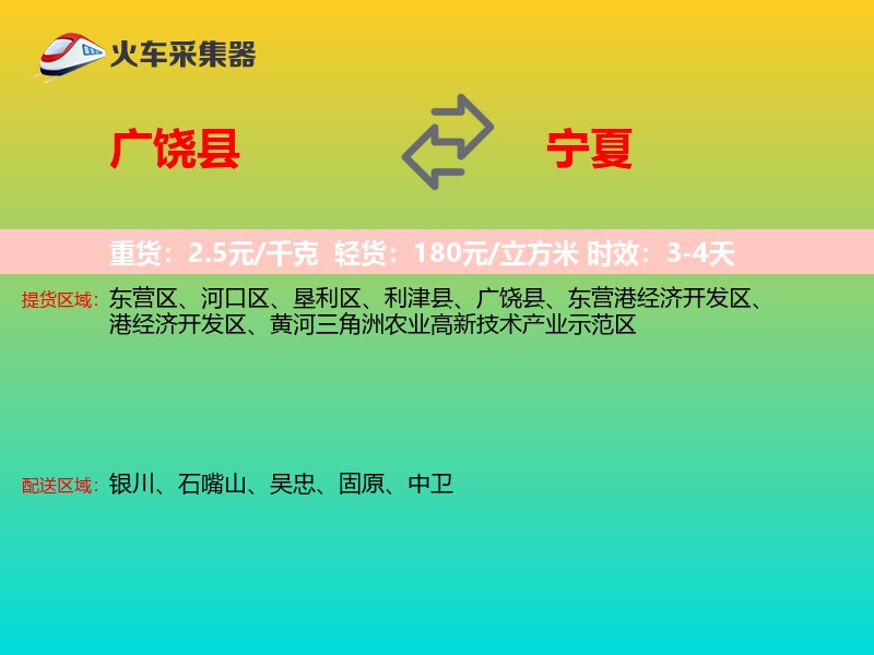 广饶县到宁夏物流专线