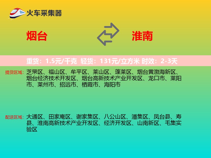 烟台到淮南物流专线 烟台到淮南物流专线