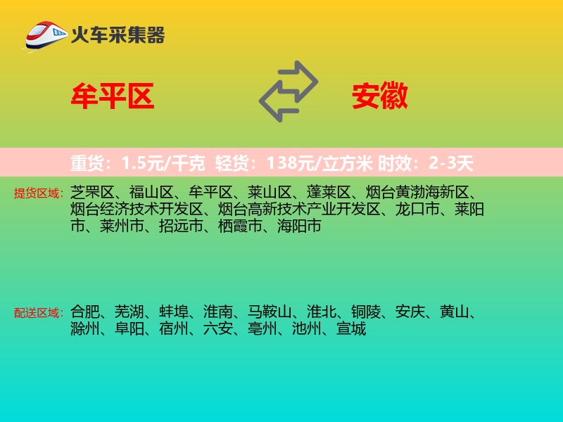 牟平区到安徽长途搬家