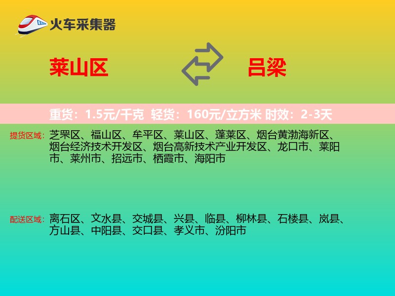 莱山区到吕梁物流专线