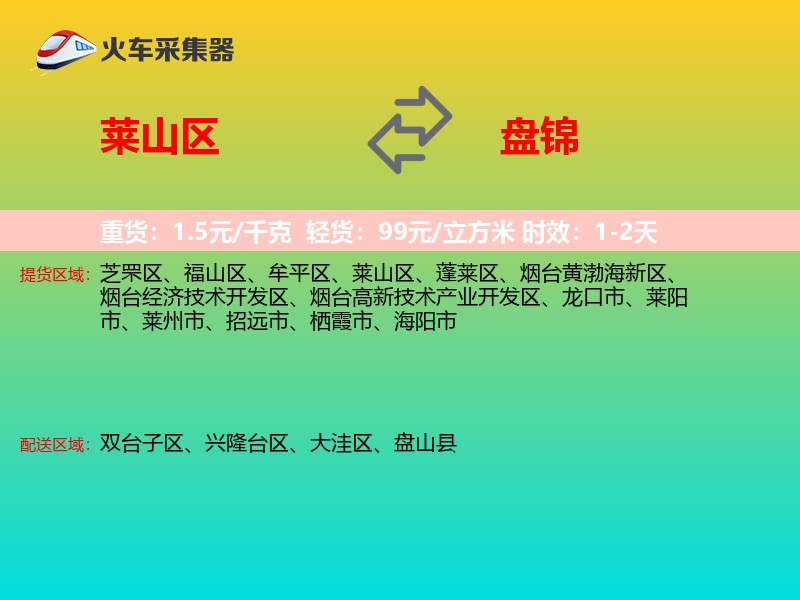 莱山区到盘锦物流专线