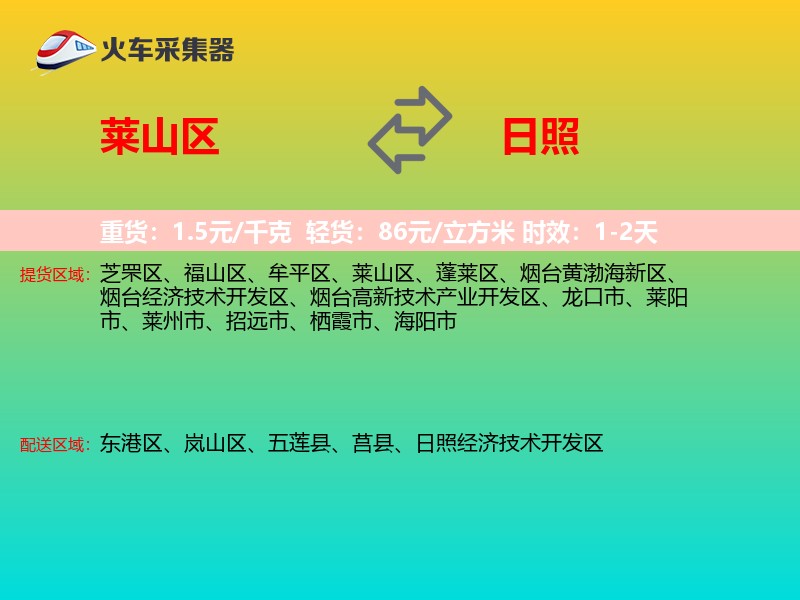 莱山区到日照物流专线