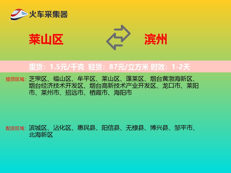 莱山区到滨州物流专线