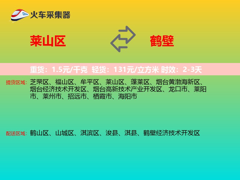 莱山区到鹤壁物流专线