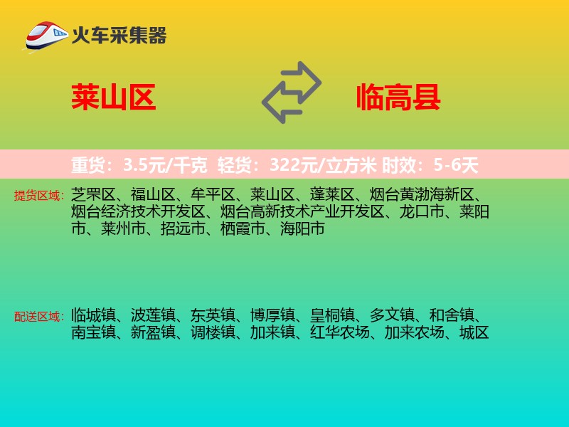 莱山区到临高县物流专线