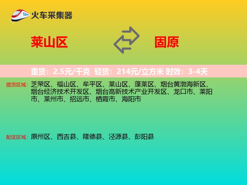 莱山区到固原物流专线