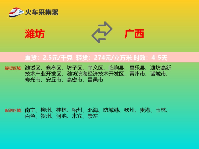 潍坊到广西长途搬家