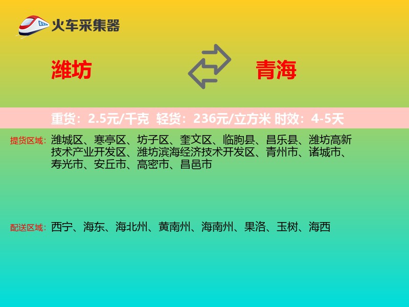 潍坊到青海长途搬家