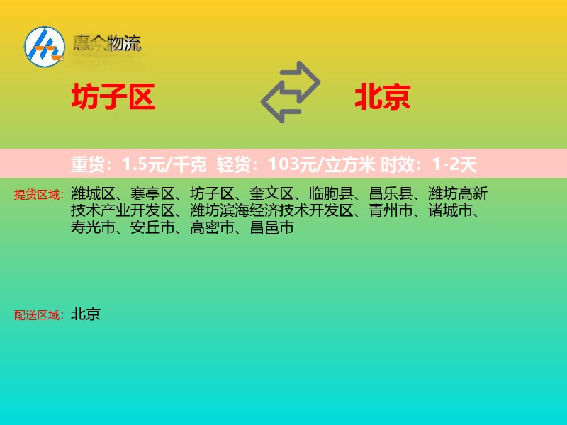 坊子区到北京长途搬家