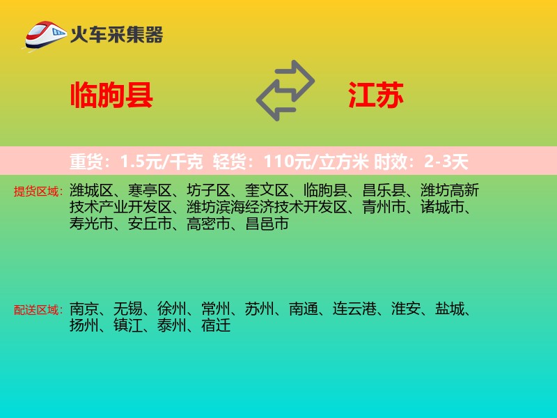 临朐县到江苏物流专线