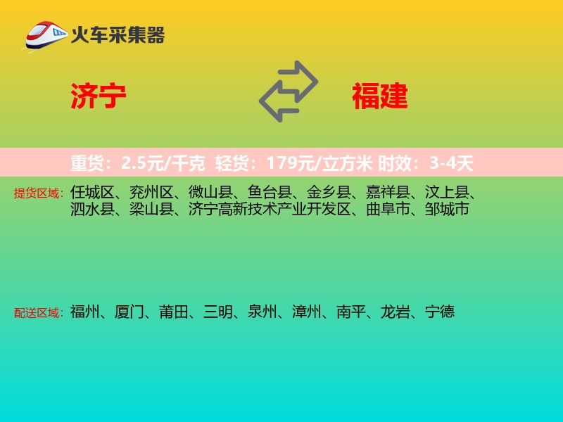 济宁到福建轿车托运