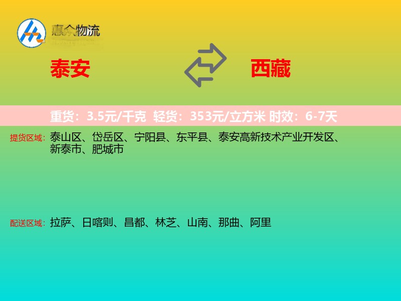 泰安到西藏长途搬家