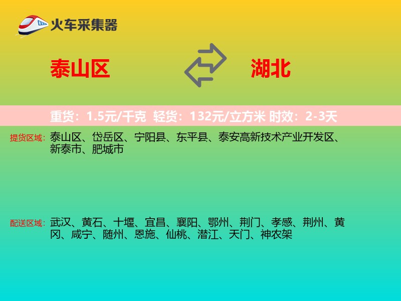 泰山区到湖北长途搬家