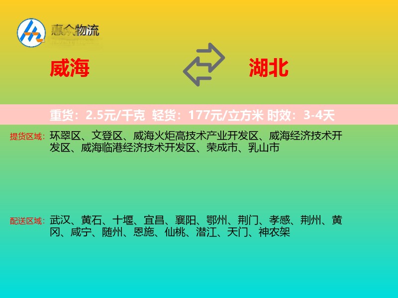 威海到湖北长途搬家