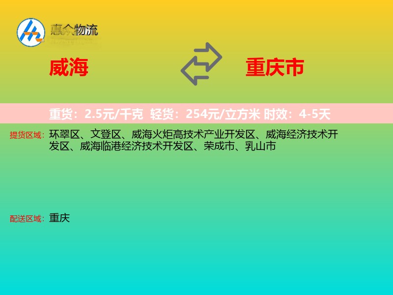 威海到重庆市长途搬家