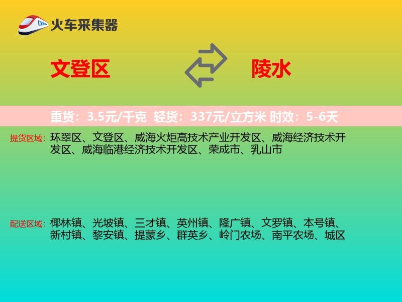 文登区到陵水物流专线