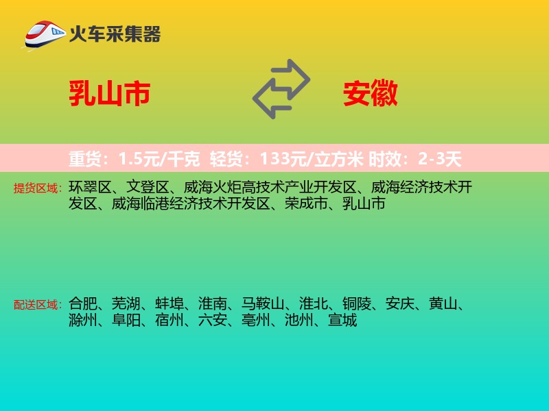 乳山市到安徽长途搬家