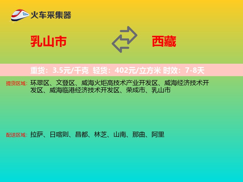 乳山市到西藏物流专线