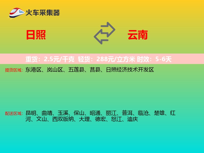 日照到云南物流专线