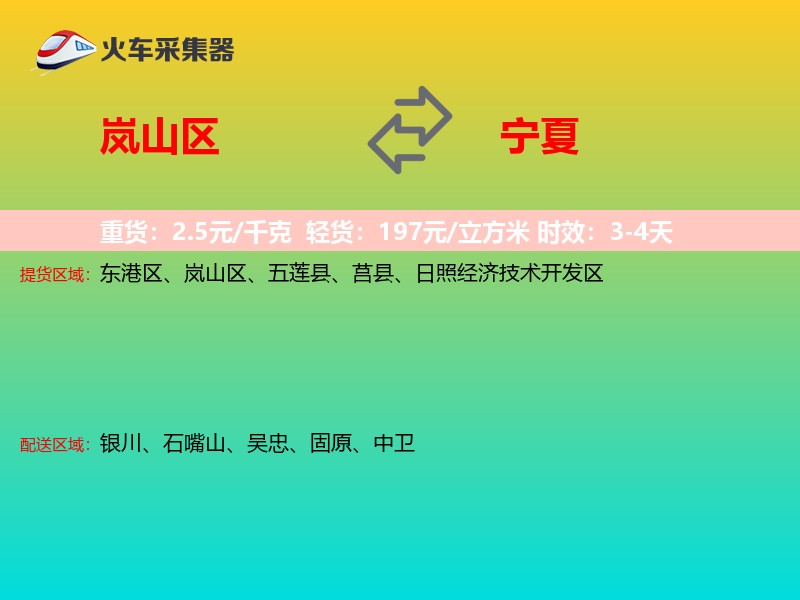 岚山区到宁夏长途搬家