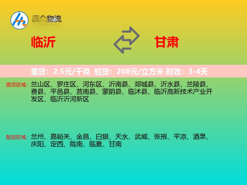 临沂到甘肃长途搬家