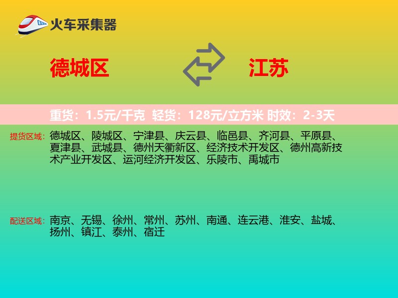 德城区到江苏物流专线
