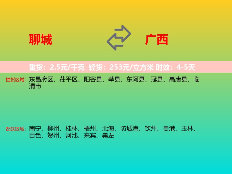 聊城到广西长途搬家