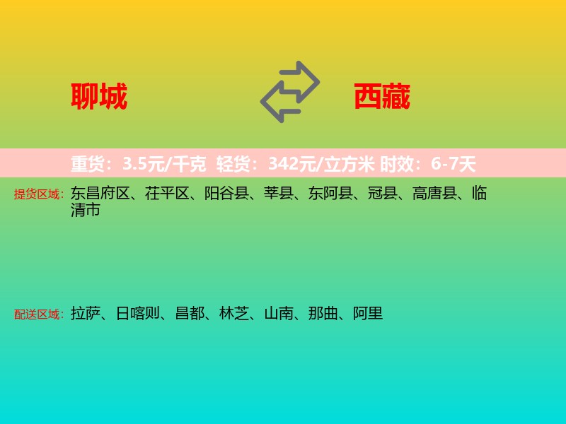 聊城到西藏长途搬家