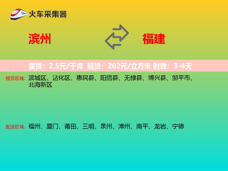 滨州到福建物流专线
