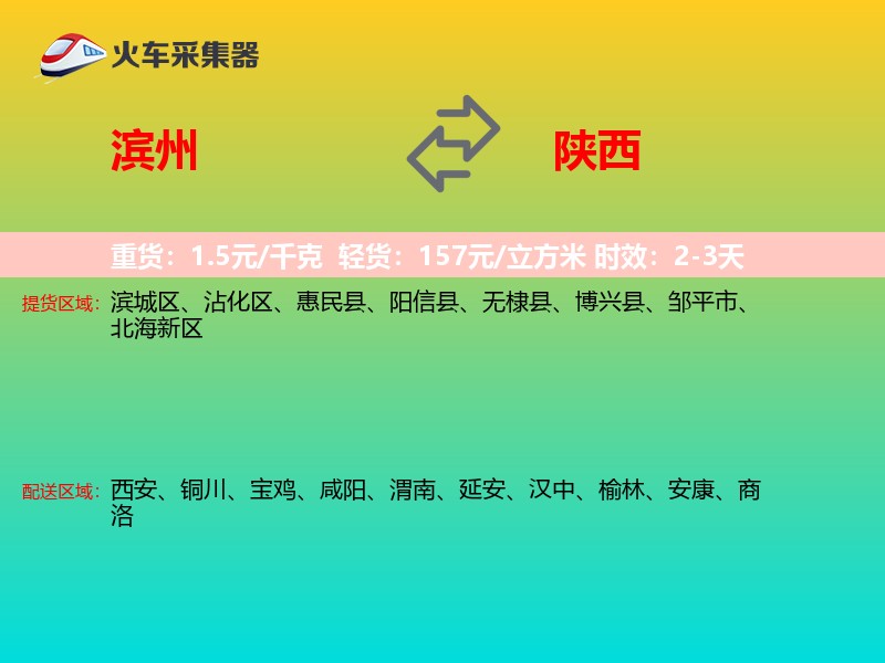 滨州到陕西物流专线