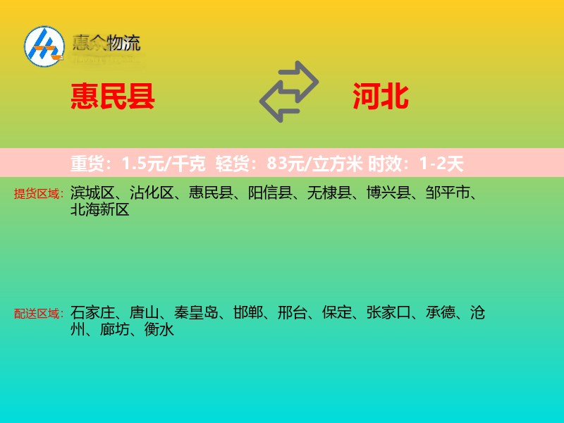 惠民县到河北长途搬家