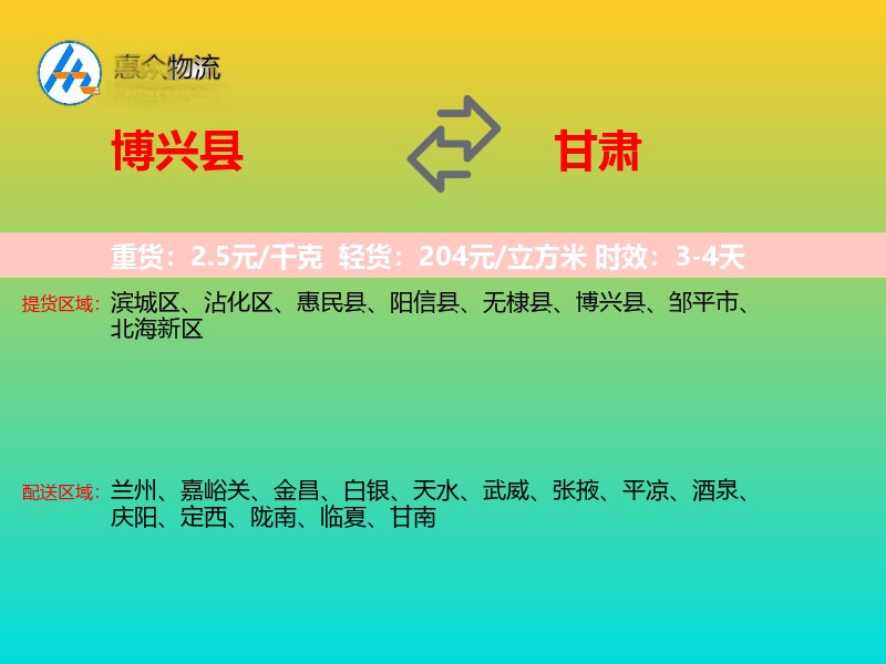 博兴县到甘肃长途搬家