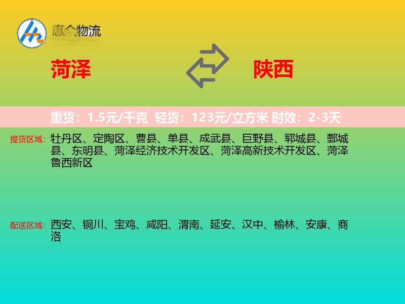 菏泽到陕西长途搬家