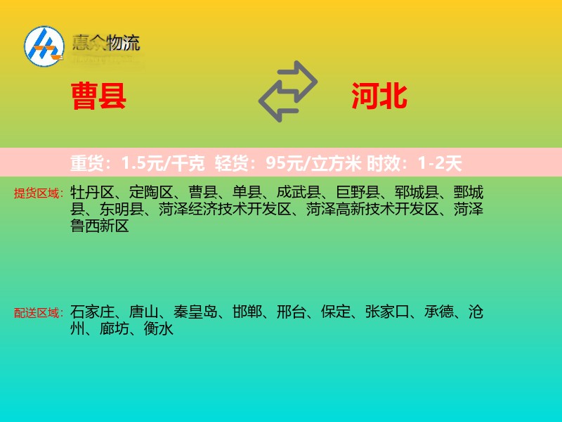曹县到河北长途搬家