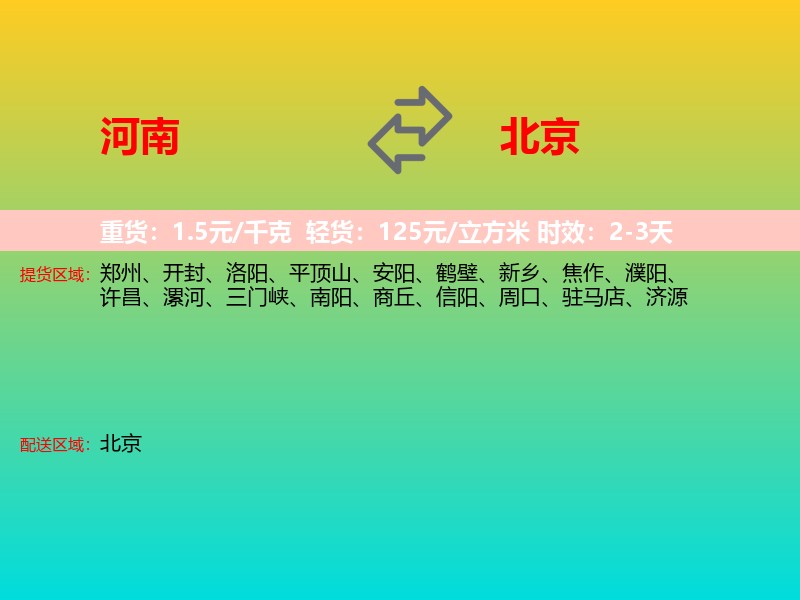 河南到北京长途搬家