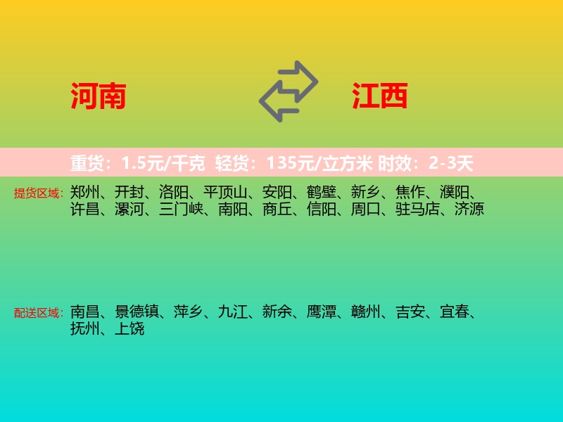 河南到江西长途搬家