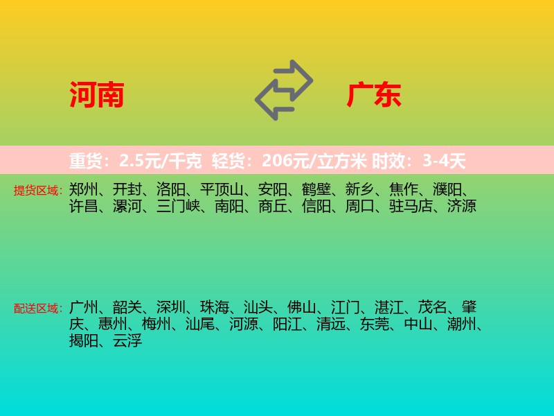河南到广东长途搬家