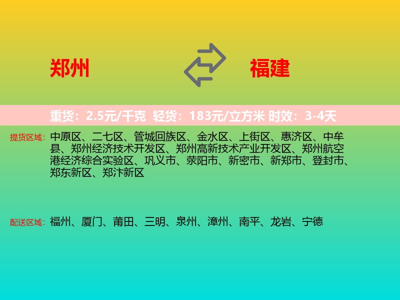 郑州到福建长途搬家